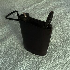 Mini Leather Bucket Bag with Shoulder Strap